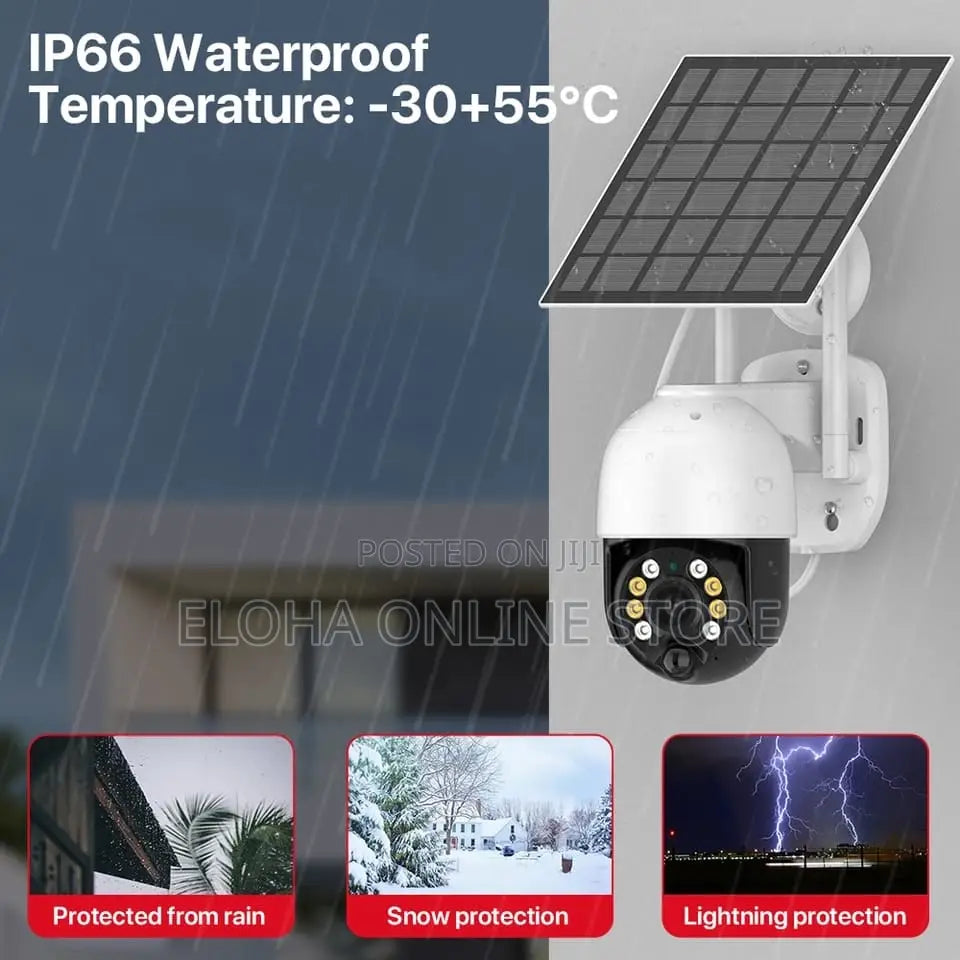 4G LTE Solar Security Camera | 2K, 360° View, Colour Night Vision, PIR Motion, No WiFi Needed