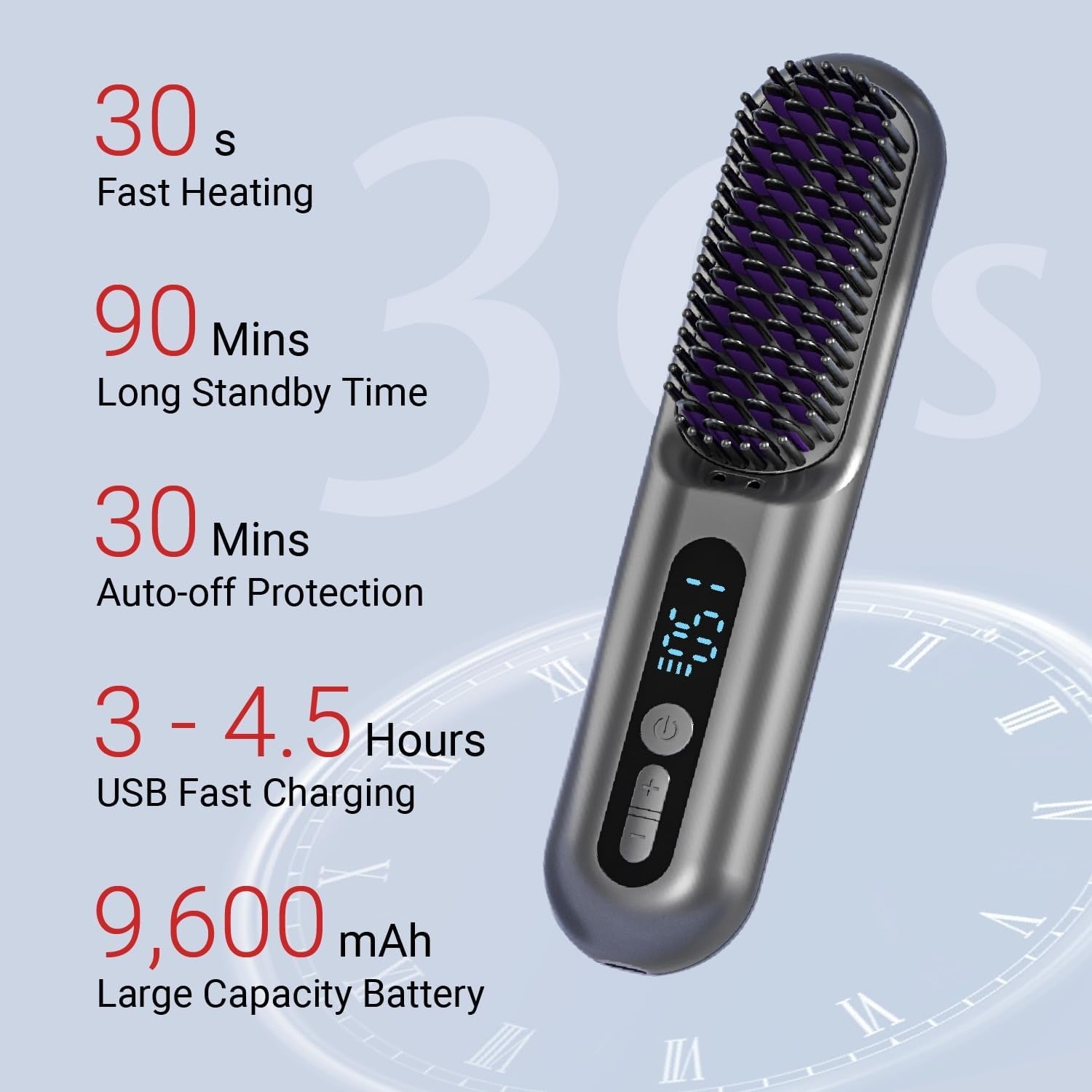 2-in-1 Cordless Hair Straightener Brush – Salon-Smooth Hair Anywhere