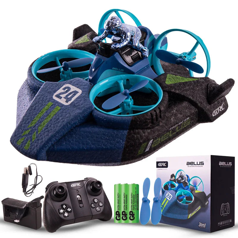 3-in-1 RC Flying Car – Remote Control Drone for Air, Water & Land