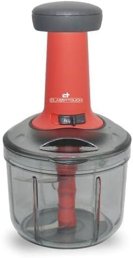 1.5L Manual Hand-Press Vegetable Chopper – Stainless Steel Food Cutter