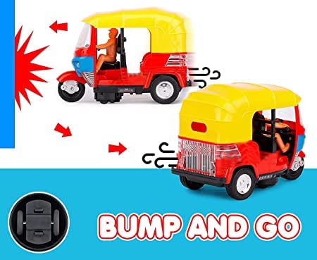 Musical Auto Rickshaw Tricycle Toy – LED Lights & Sounds for Kids