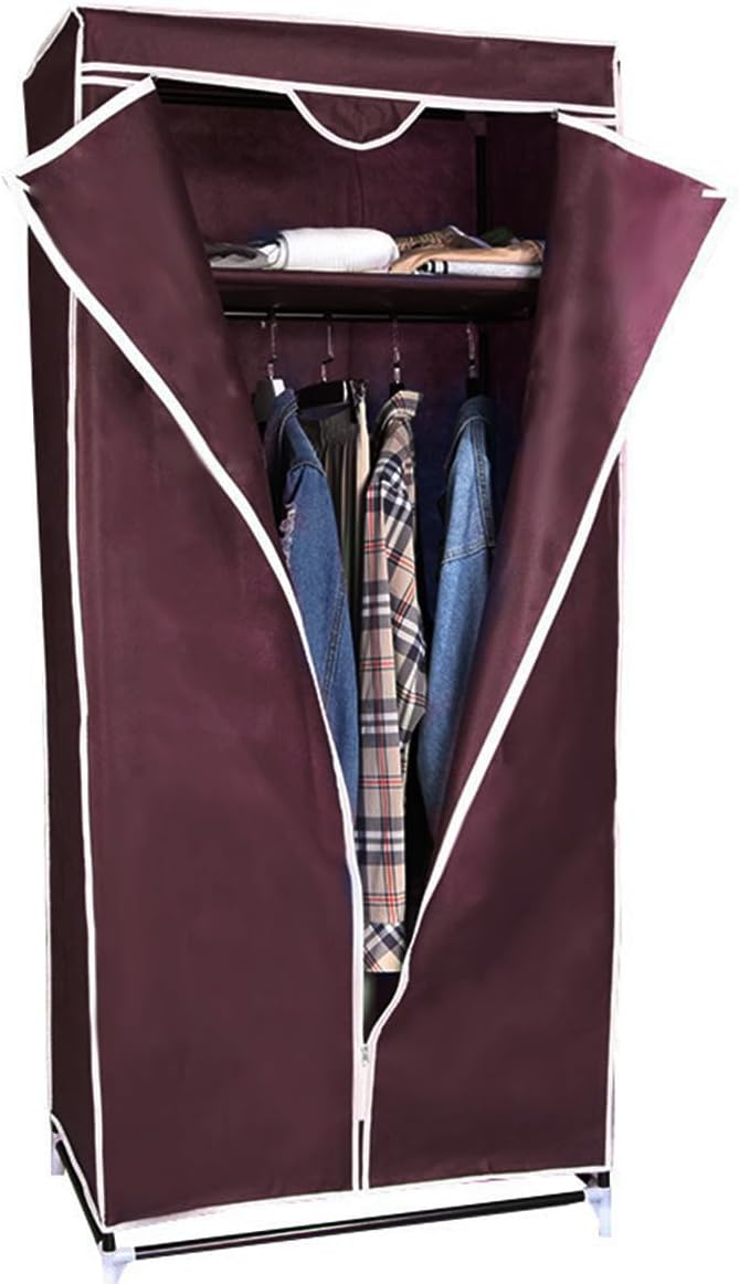 Portable Closet Wardrobe Storage Organizer | Non-Woven Cover, Hanging Space, Multi-Shelf