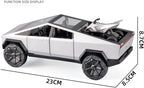 Tesla Cybertruck 1:32 Diecast Model Car with Motorcycle | Sound, Light & Pull Back Function