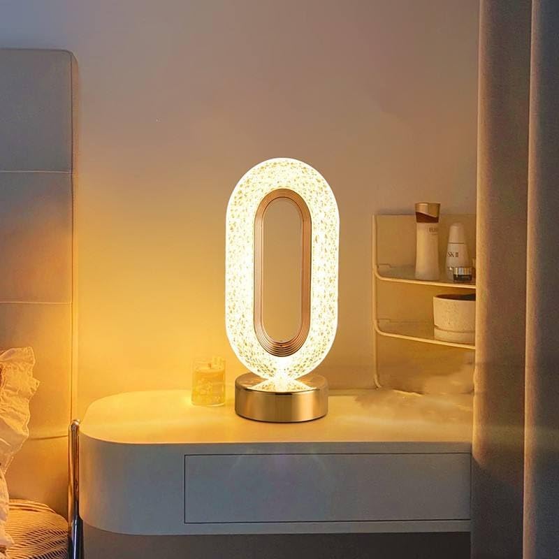 LED Cordless Crystal Table Lamp | USB Touch Dimming, 3 Light Modes, Bedside & Decor Night Light