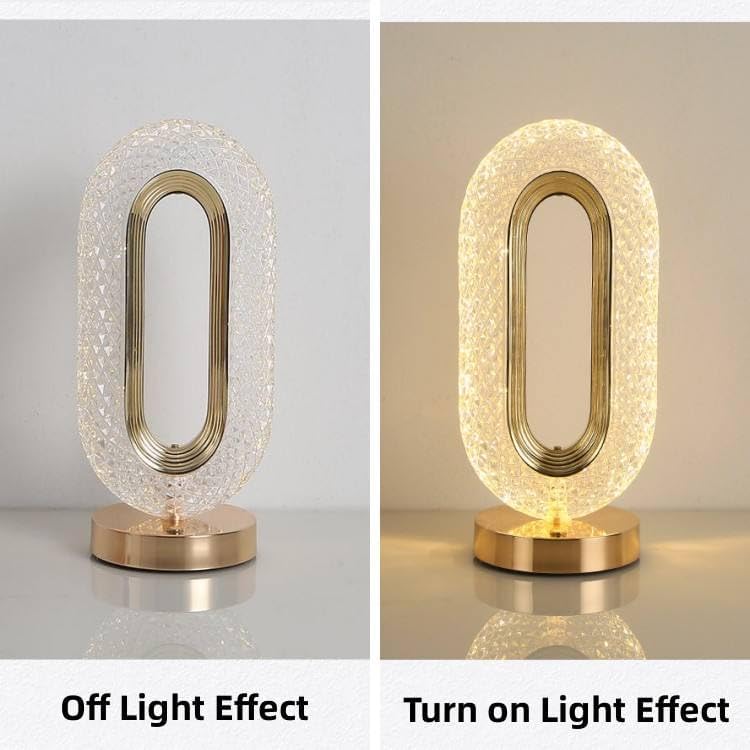 LED Cordless Crystal Table Lamp | USB Touch Dimming, 3 Light Modes, Bedside & Decor Night Light
