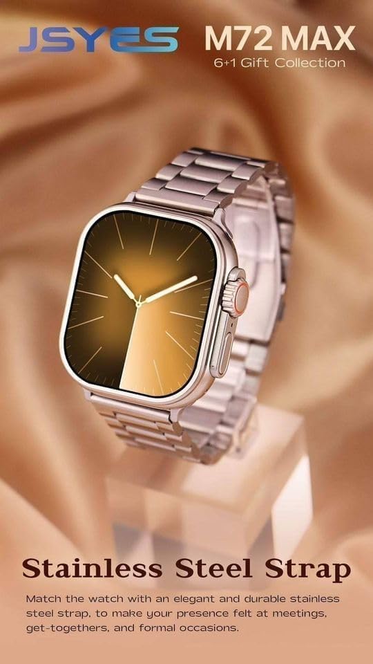 M72 Max Smartwatch | 2" HD Screen, Bluetooth Calls, Wireless Charging, 6 Watch Bands Included