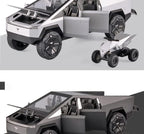 Tesla Cybertruck 1:32 Diecast Model Car with Motorcycle | Sound, Light & Pull Back Function