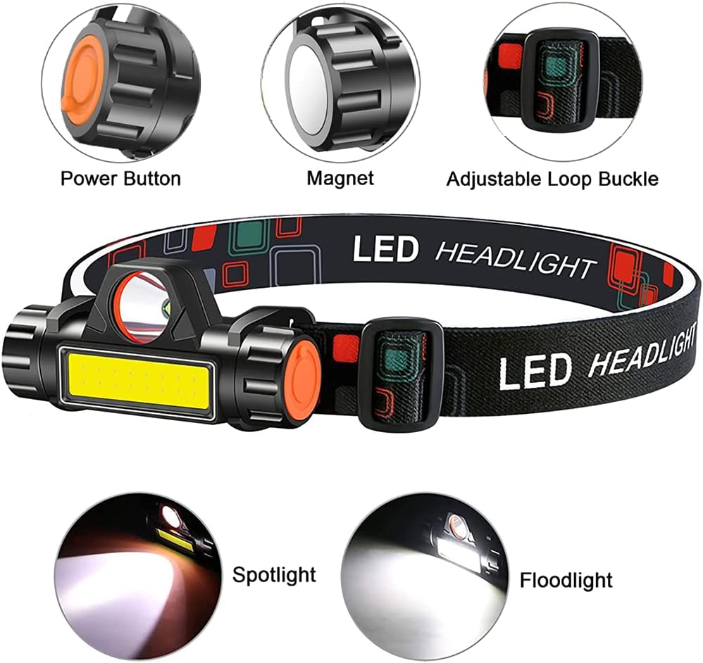 Rechargeable LED Headlamp | Super Bright, Lightweight, Waterproof, Adjustable Beam