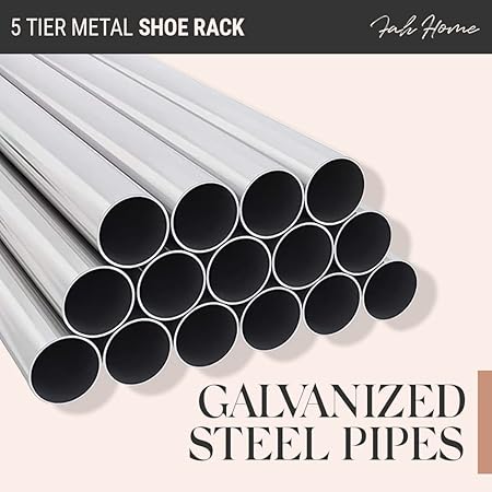 5-Tier Metal Freestanding Shoe Rack | Portable, Easy Assembly, Shoe Organizer for Home