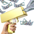 Gold Money Gun Shooter | Make It Rain Cash Toy Gun for Parties, Weddings & Events