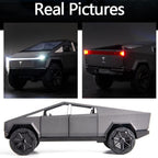 Tesla Cybertruck 1:32 Diecast Model Car with Motorcycle | Sound, Light & Pull Back Function