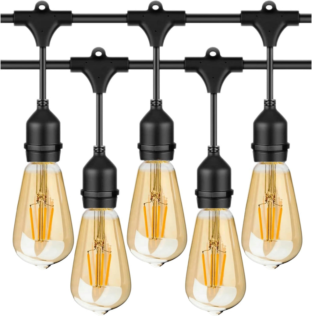 Outdoor LED Festoon String Lights | 10M, 20 Bulbs, IP65 Waterproof, Connectable, Patio & Garden