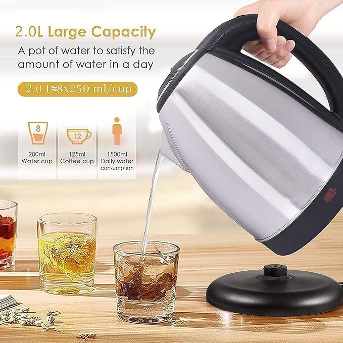 1500W Stainless Steel Electric Kettle – Auto Shut-Off & Boil Dry Protection