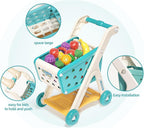 Kids Grocery Shopping Cart Playset | 26-Piece Pretend Food Set, Educational Toy, Age 3+