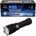 P90 Rechargeable Flashlight | 90000 Lumens, XHP70.2 LED, 5 Modes, IPX7 Waterproof