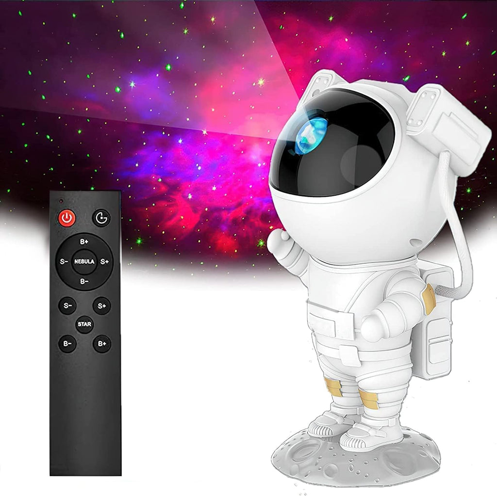 Astronaut Galaxy Star Projector Night Light | 8 Nebula Modes, Remote, Timer, 360° Adjustable