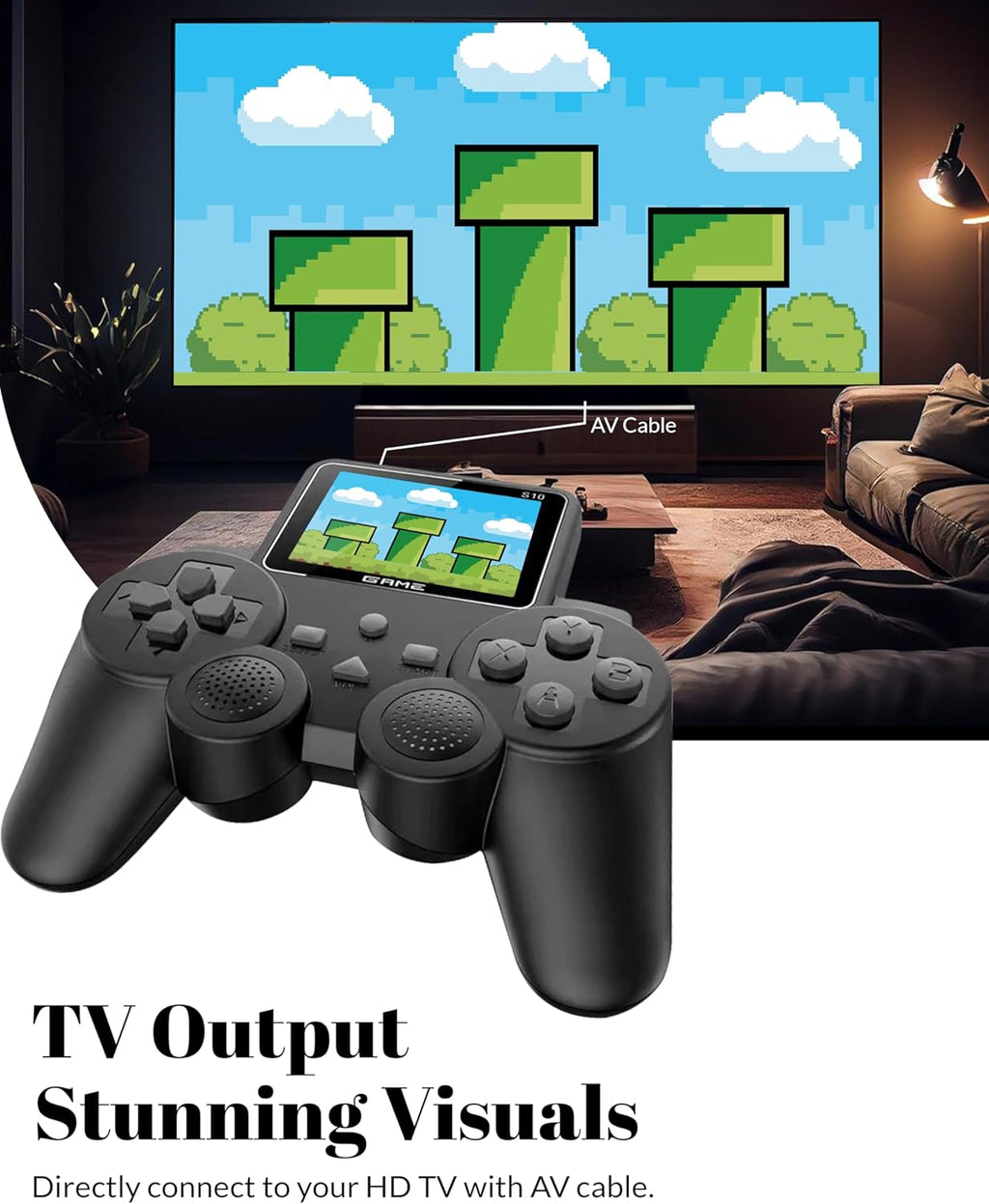 Handheld Retro Game Console | 520 Games, 2.5" Screen, TV Output, Rechargeable, 2-Player