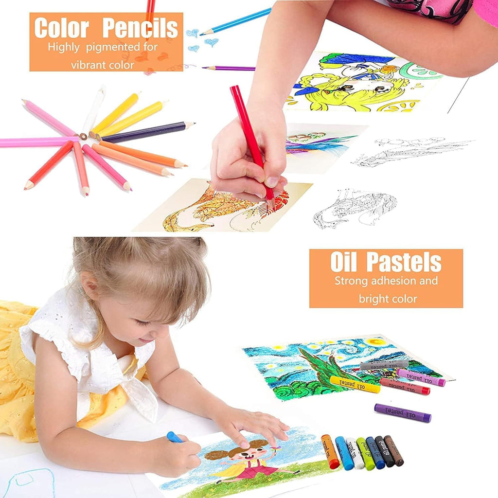 150-Piece Kids Art & Drawing Set – Crayons, Watercolors & Sketch Pens