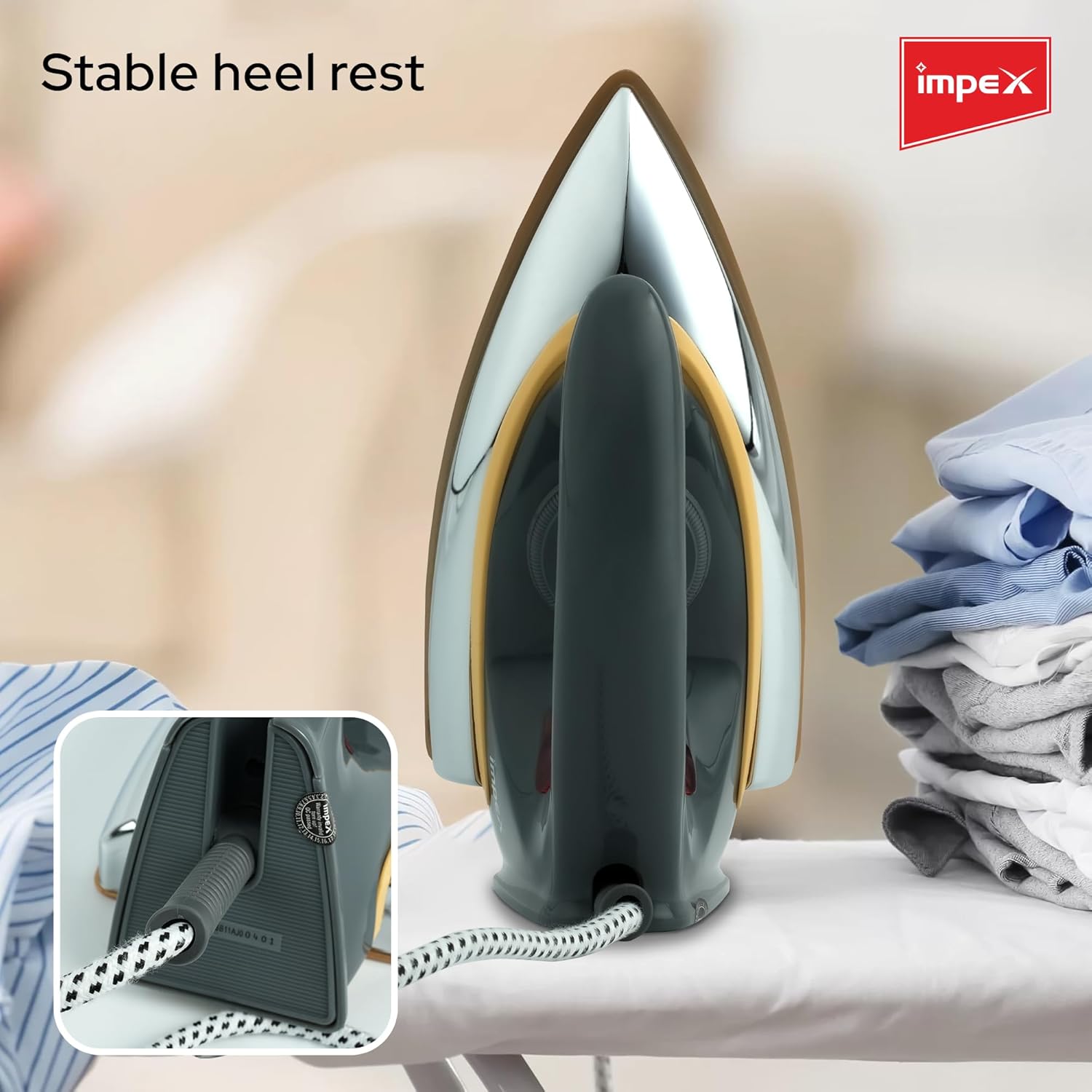 Lightweight Electric Iron 1200W | Ceramic Soleplate, 5 Temperature Settings, 180° Swivel Cord