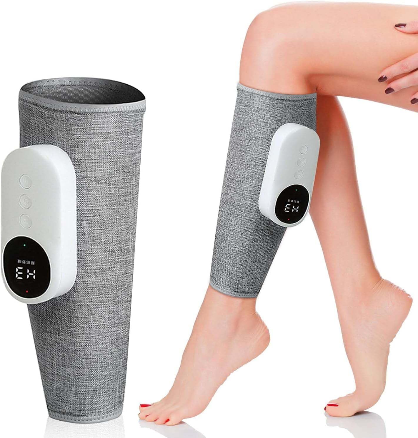 Electric Leg & Calf Compression Massager – Heat, 3 Modes & Cordless