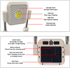 Solar Powered Work Light | 10000 Lumens, Adjustable Height 165.5cm, Rechargeable, Outdoor