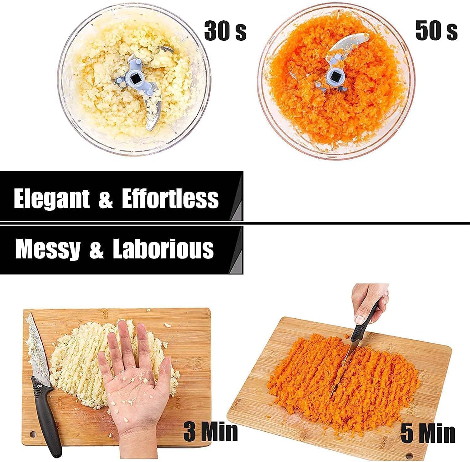 1.5L Manual Hand-Press Vegetable Chopper – Stainless Steel Food Cutter