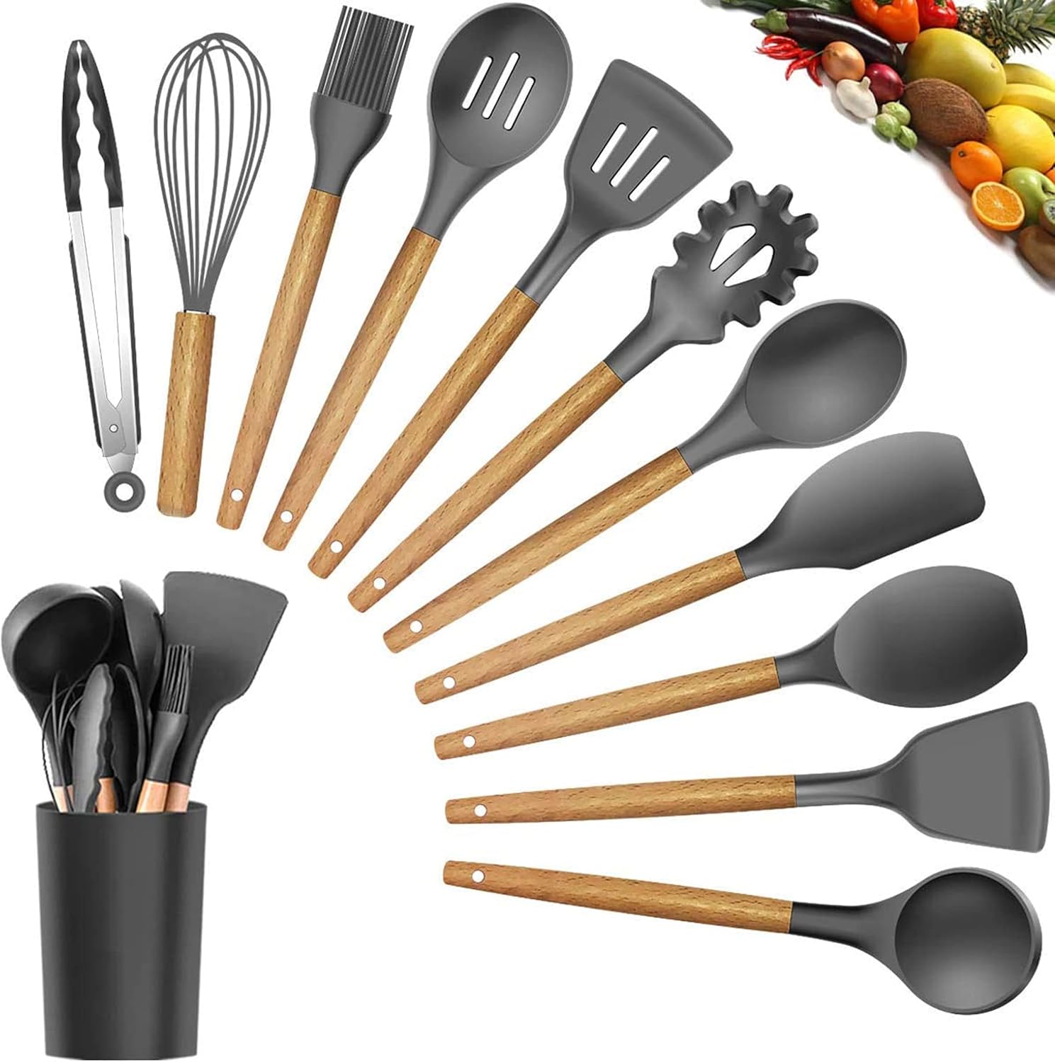 12-Piece Silicone Kitchen Utensil Set – Heat Resistant & BPA-Free