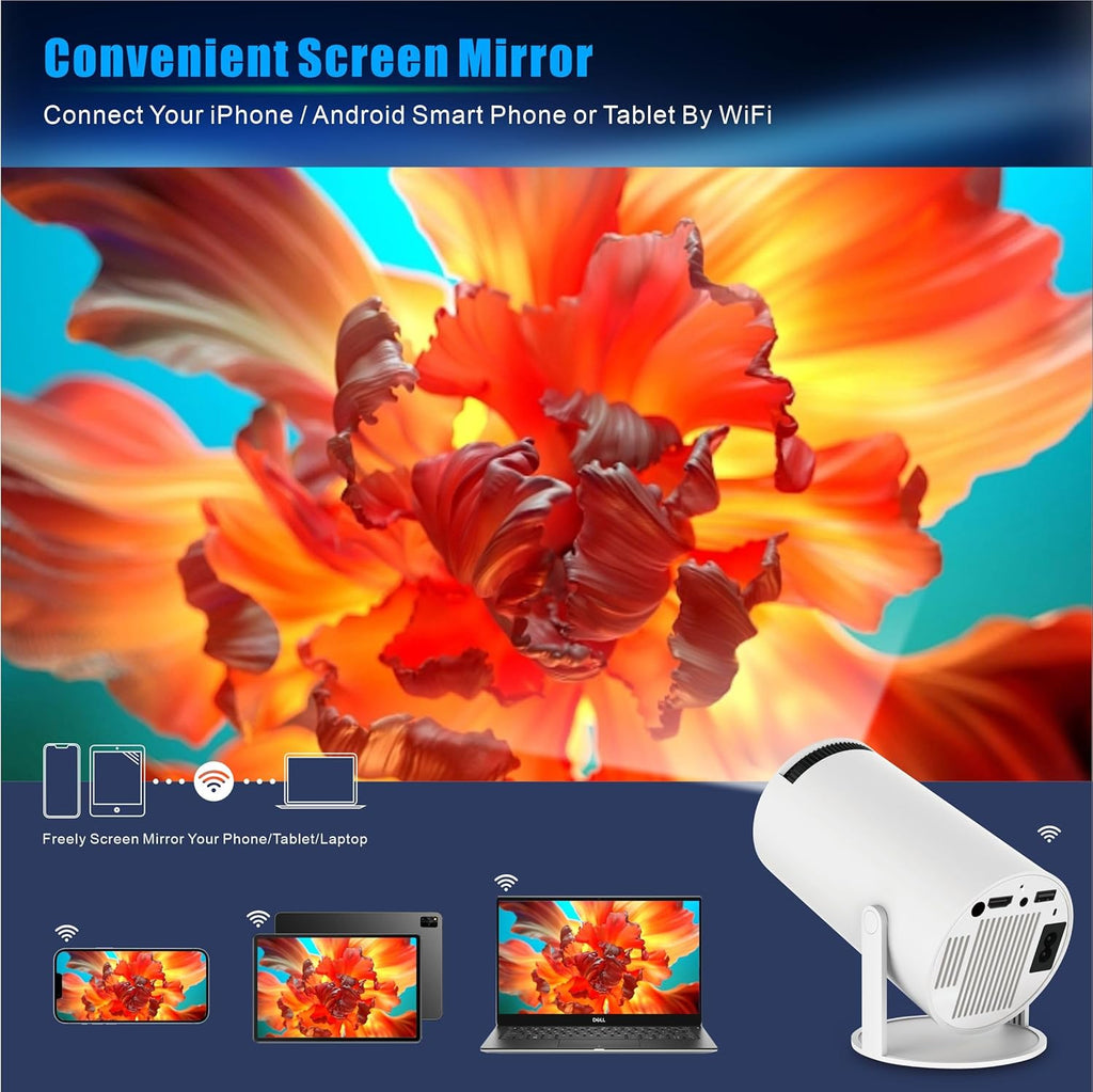 4K Portable Smart Projector with Bluetooth 5.0 & WiFi 6 | Home Cinema