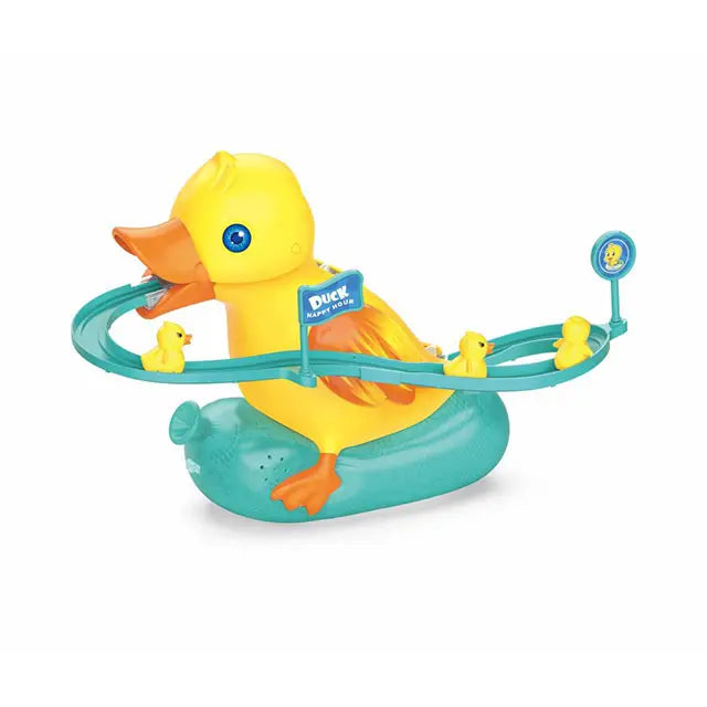 Duck Climbing Stairs Electric Track Toy | LED Lights, Music, 9 Ducks, Age 9 Months+