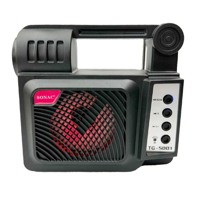 Portable Solar Powered Bluetooth Speaker with Flashlight | FM Radio, TF Card, 1200mAh