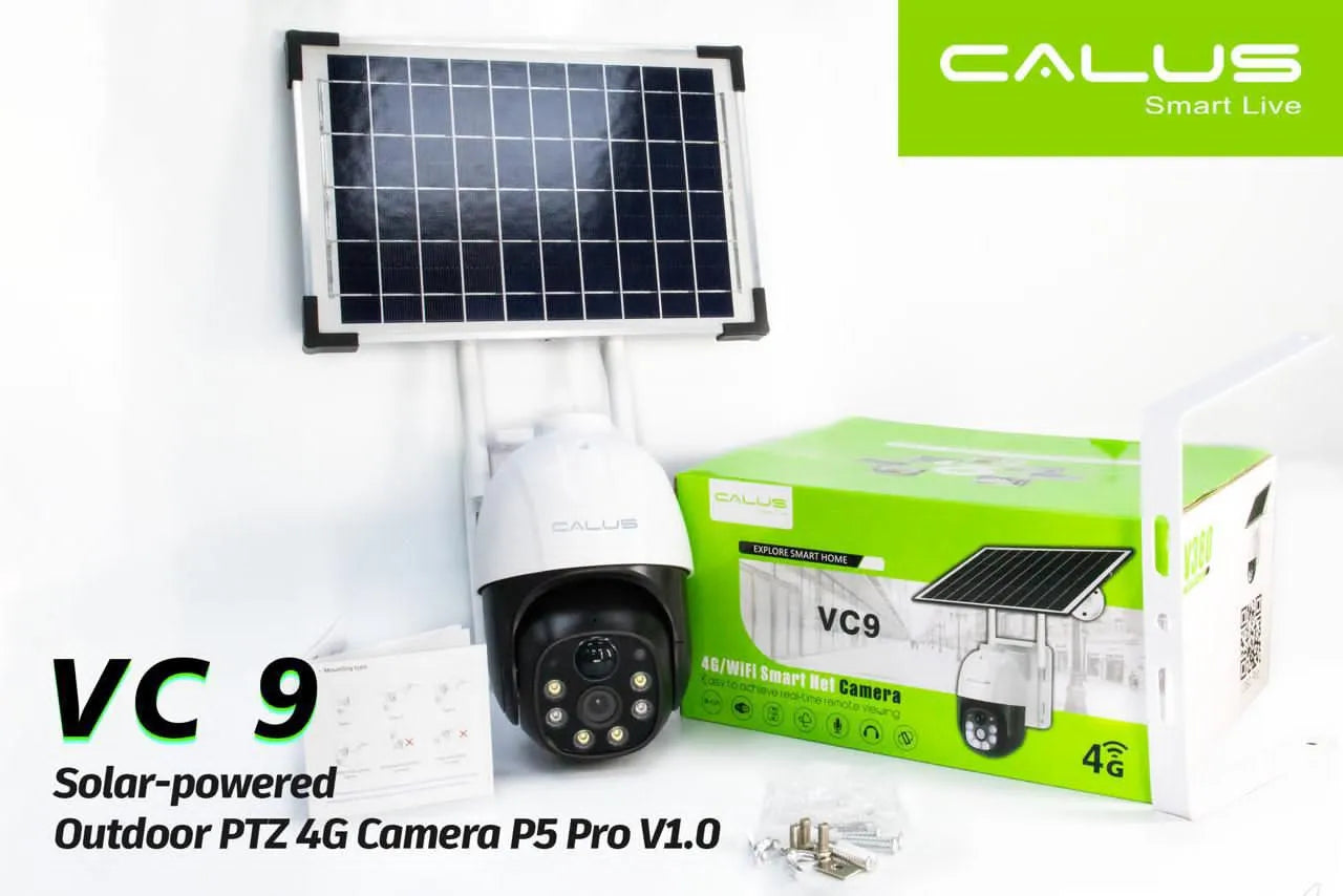 Calus VC-9 Solar 4G Security Camera | 360° Rotating, Waterproof, SIM & SD Card, Two-Way Audio
