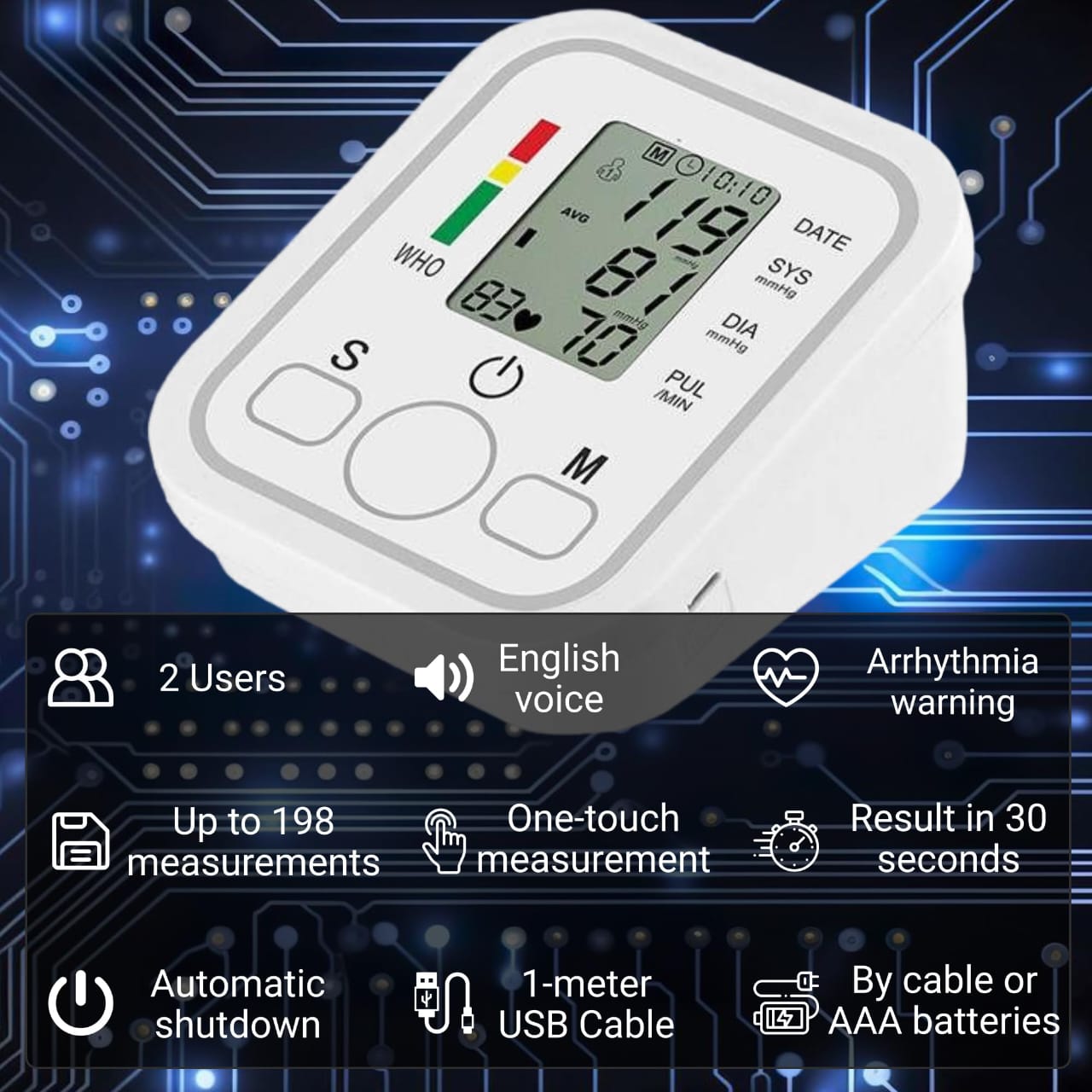 Automatic Blood Pressure Monitor – Clinically Validated with Arrhythmia Detection