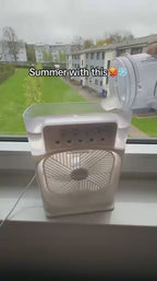 Portable Desktop Air Cooler Fan with Mist Spray & 7 Color LED Lights